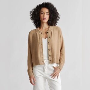 Quince camel cotton cardigan